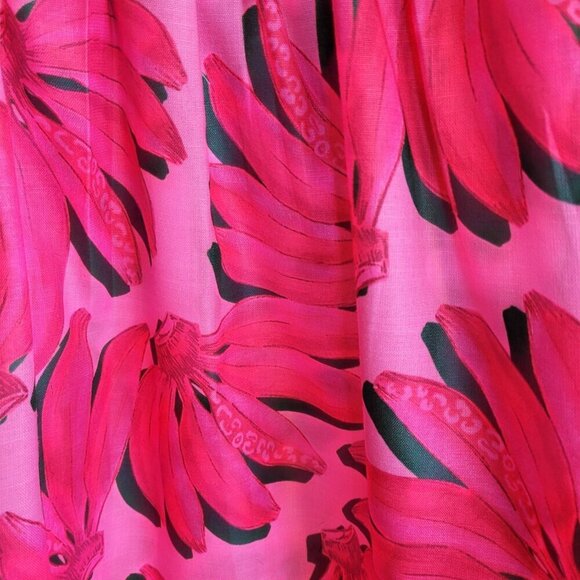 Fuchsia Red Banana Print Maxi Skirt HT360 Collective Nordstrom Size XS Summer - Picture 2 of 11